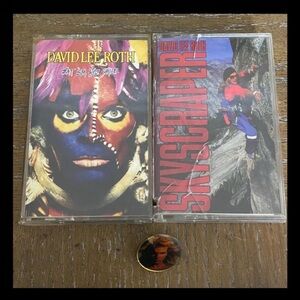 Vintage David Lee Roth - set of 2 - Skyscraper Cassette & Eat ‘Em & Smile w/pin